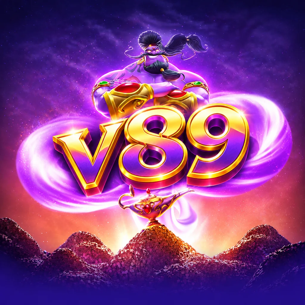 Sosok jin misterius berbalut asap ungu ajaib dengan logo v89